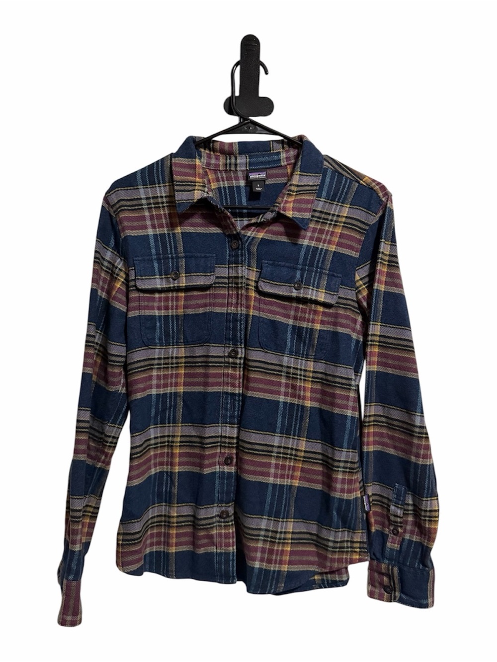 PATAGONIA Long Sleeve FJORD Flannel Shirt Cabin Time Stone Blue Small